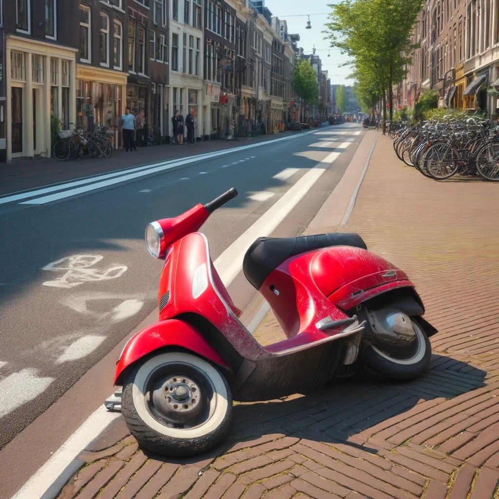 Scooterongeluk op straat